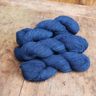 倚山人蓝染lue老织布机用线 棉线刺子绣线粗线手工草木染色