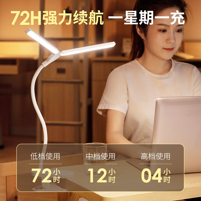 夹式LD护眼学生学习宿舍用卧室床头阅读U充电夹子式夹灯