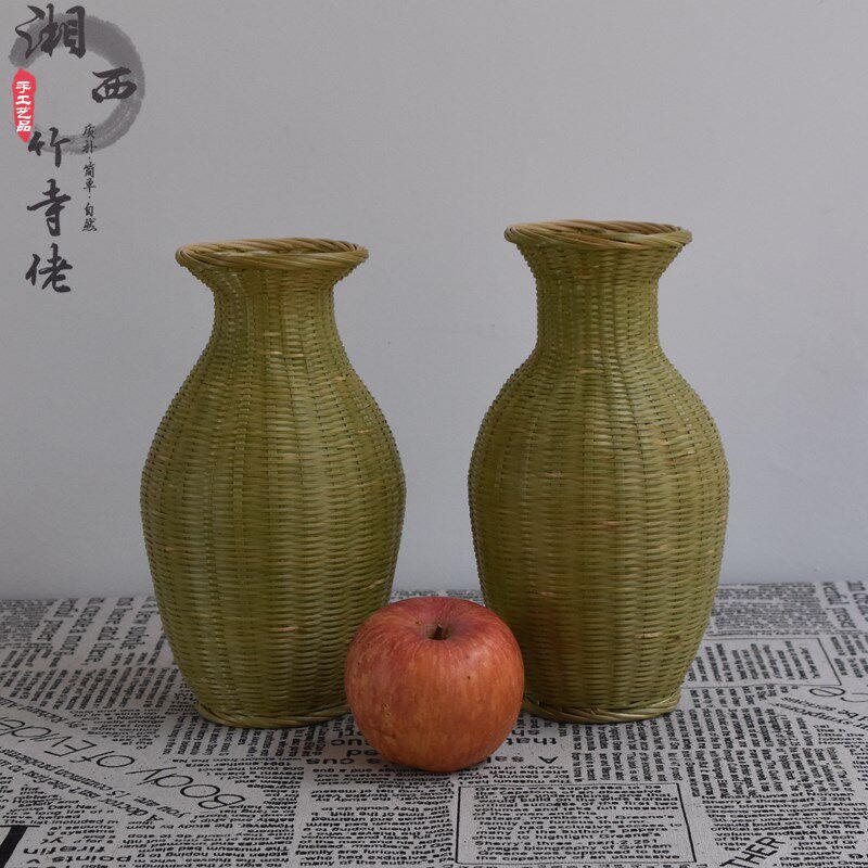 全青皮竹精编瓶大虫蛐蛐篓竹筐竹篮子插装饰拍摄道具用