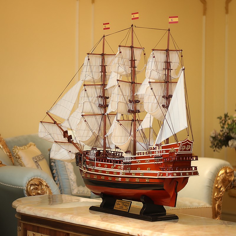 欧式复古一帆风顺帆船创意奢华家居客厅电视柜摆件酒店高档装饰品