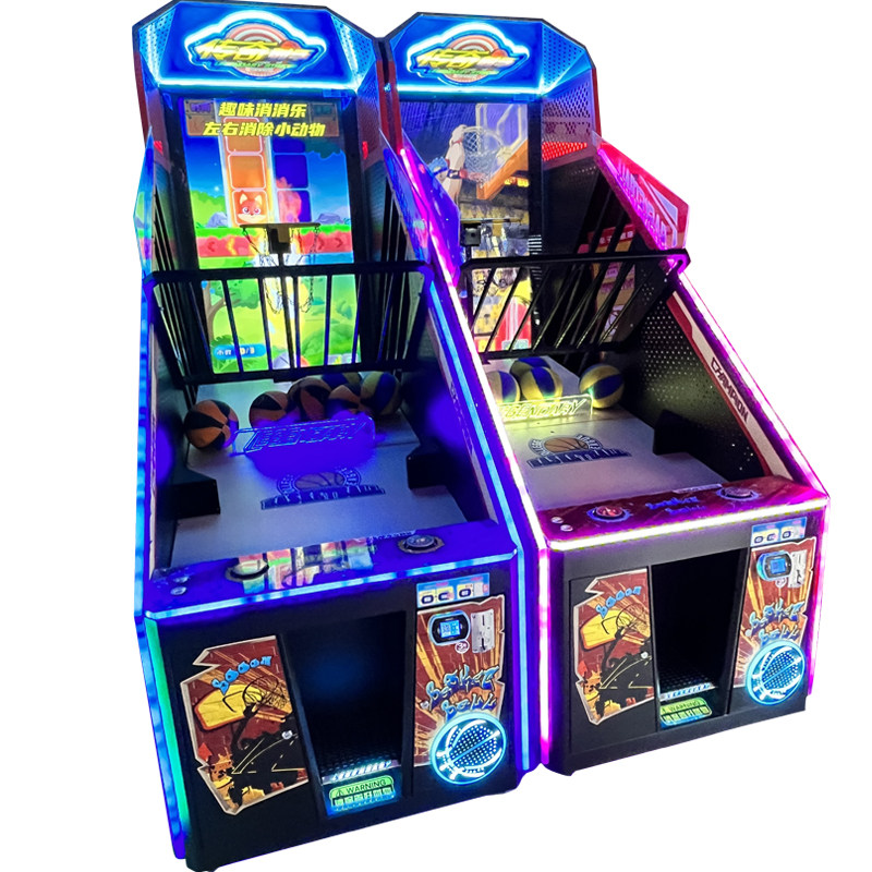 游戏厅自动回球人对战商场大型儿童电子电玩城篮球机商用投篮球