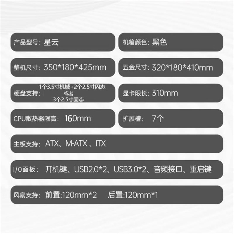 前置个U接口大板家用商务电脑箱背部走线散热通风流畅