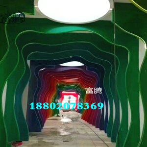 浙江工程弧形铝方通 造形铝板 铝树从图纸设计生产 富媵安装