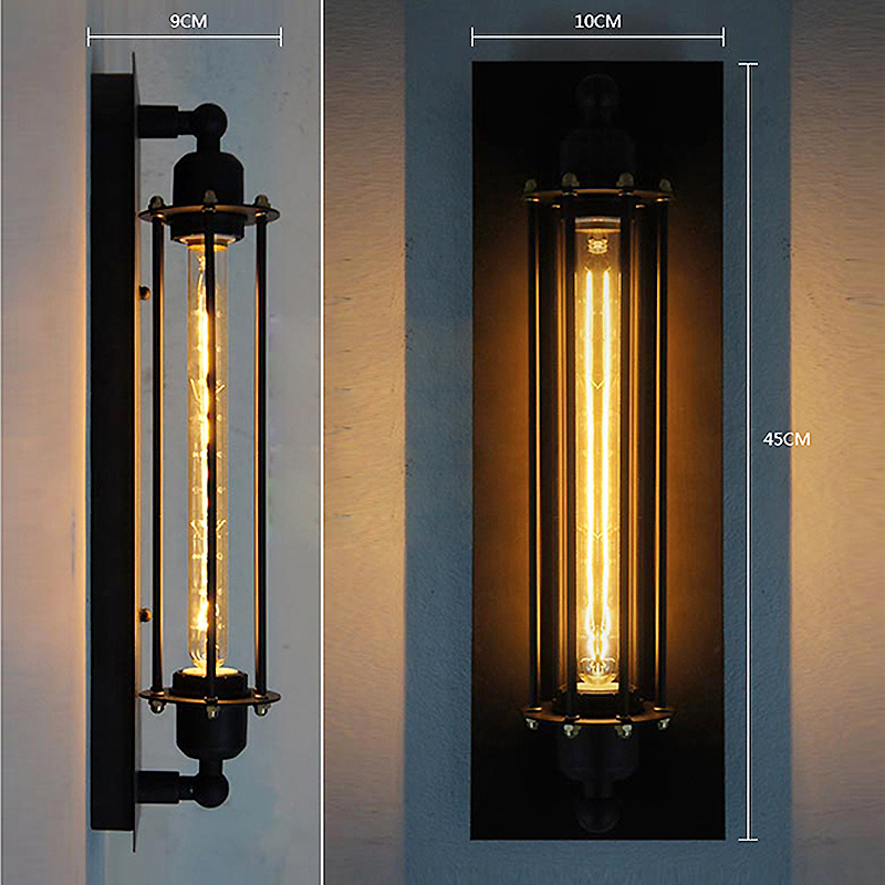 复古怀旧工业风壁灯lt个性酒吧发廊过道铁艺装饰创意楼梯墙壁灯