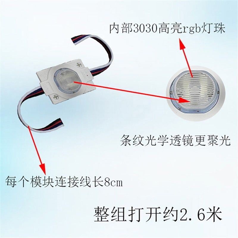 侧发光对打光防水广告模组灯变色七彩灯带超卡布灯箱光源