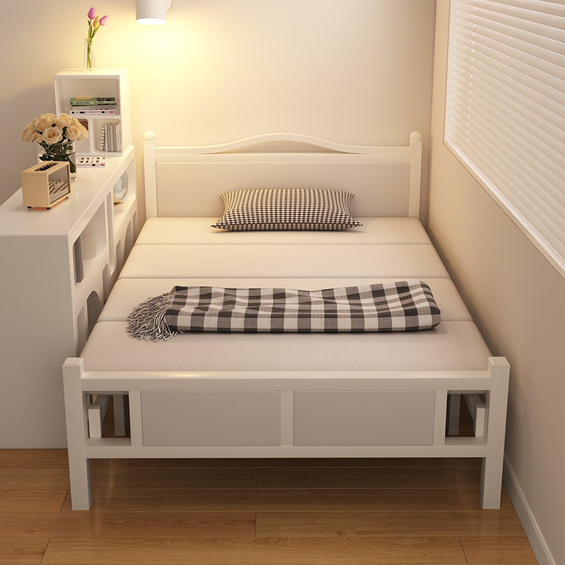 三梦折叠床双人床1米2家用简易单人床出租房午休1米5宿舍硬板铁床