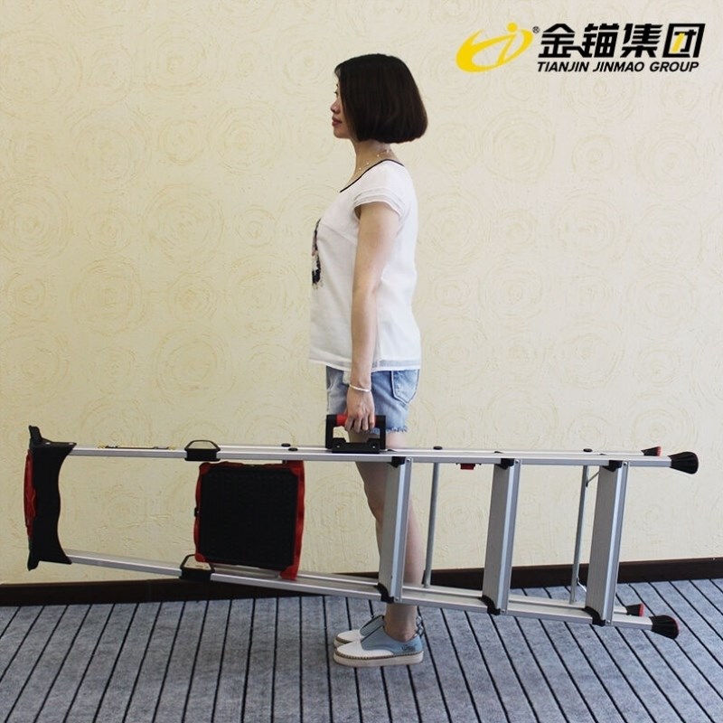 金锚铝合金梯子四步人字梯登梯宽踏板带提手工具栏工