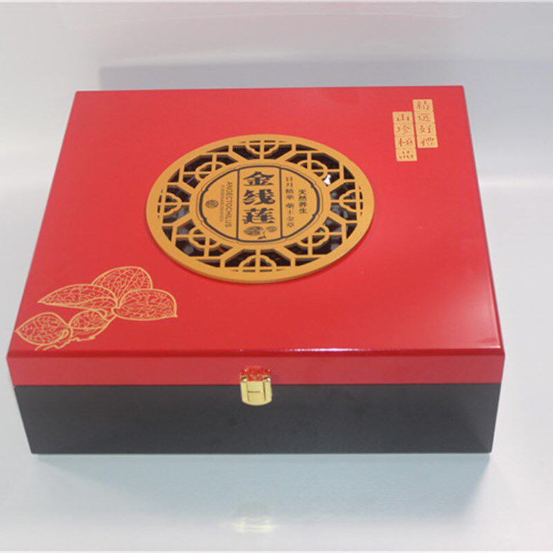 六省 金线莲包装盒 红色珍品镂空金线莲礼品盒
