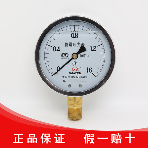 红旗仪表厂家直销YTN-100 充油抗震压力表消防管道液站压机专用表