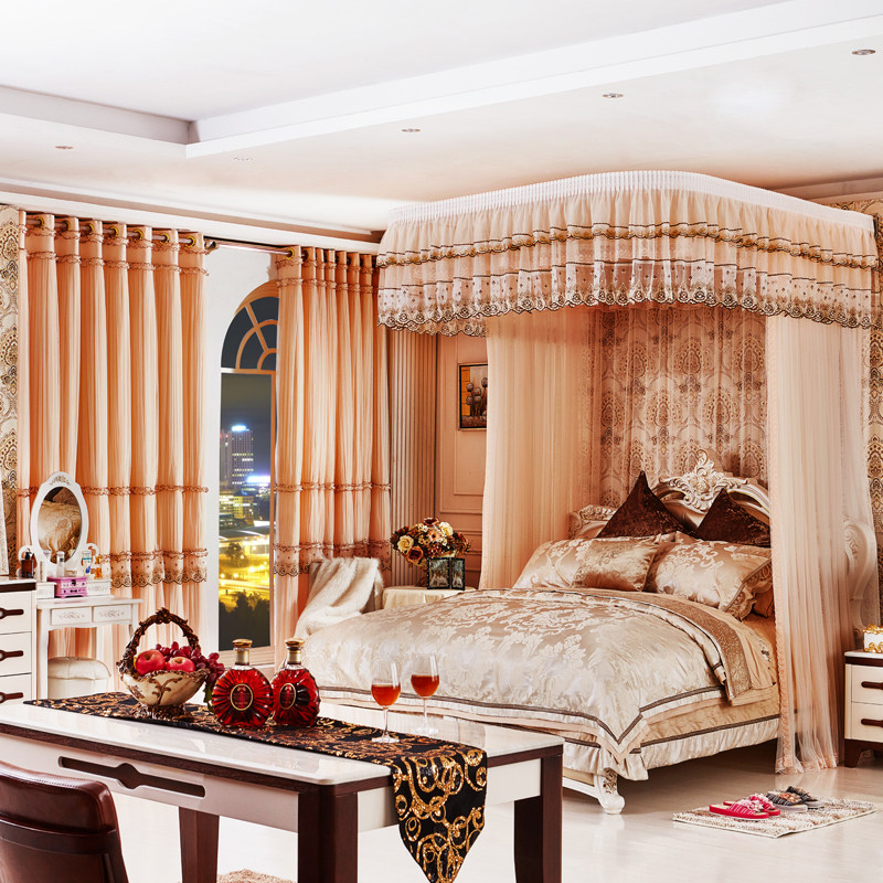 超大床订制打墙吸顶落地式U形导轨拉幕豪华婚庆手拉宫廷蚊帐包邮,床上用品,蚊帐,淘宝优惠券,粉丝福利购,淘宝优惠卷