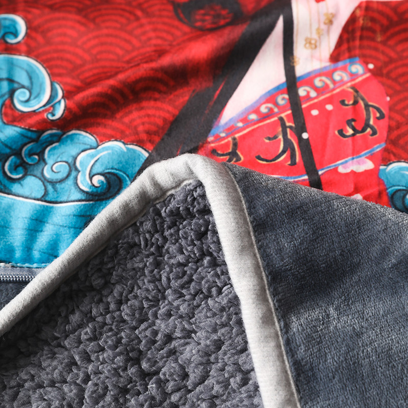 两层汽车载毯子抱枕两用二合一办公室靠背垫珊瑚绒折叠加厚小毛毯