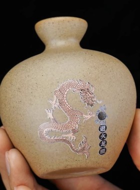 避火龙瓶子厨房西北角正北辟火龙瓶子壁黄碎石陶瓷土陶罐葫芦摆件