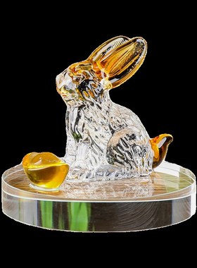 水晶十二生肖生日礼物牛虎兔男女闺蜜桌面家居客厅属相龙年小摆件