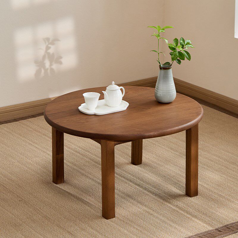 缅甸柚木茶几日式实木户外原木榻榻米矮桌茶桌炕几侘寂风飘窗茶几