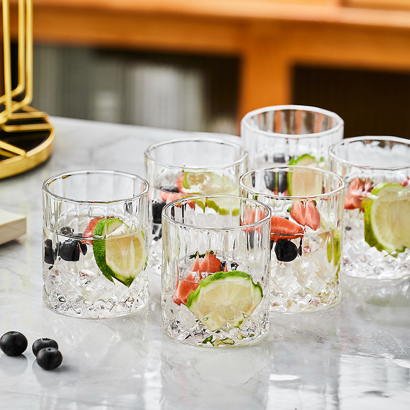 2023新款玻璃啤酒杯家用高颜值酒杯玻璃杯创意洋酒威士忌杯收纳架