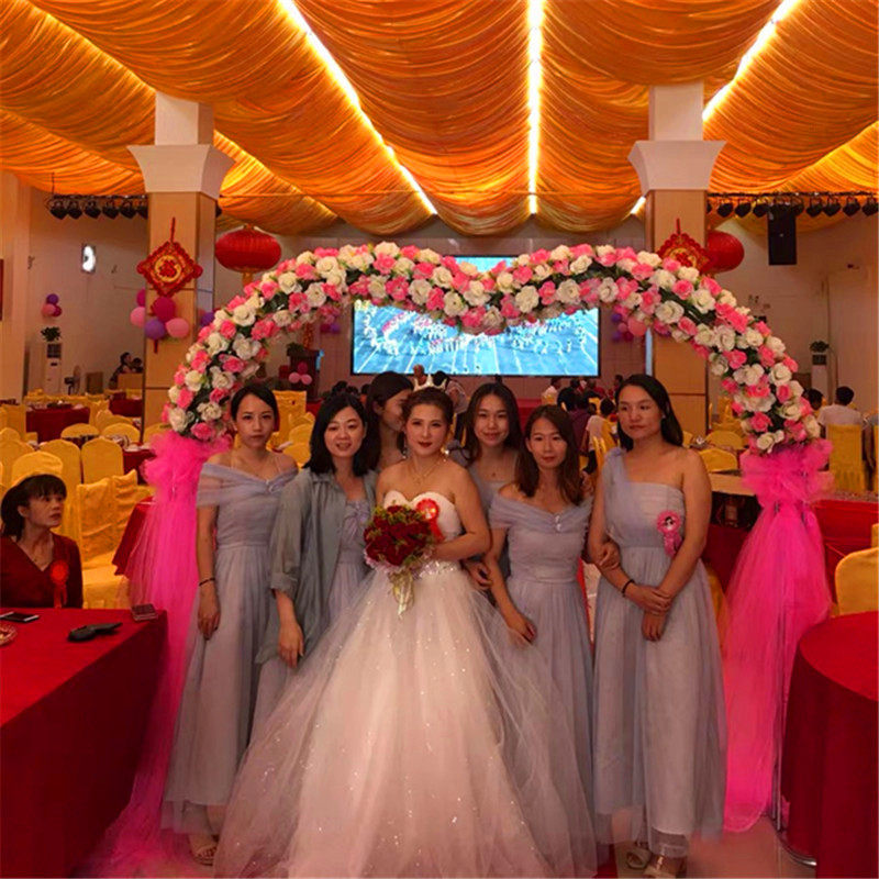 全花花门婚庆绢花拱门开业庆典活动布置花环新款绢花幸福门花架