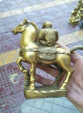 铜马摆件马上封侯猴有钱赢办公室桌面纯铜工艺品家居摆件大中小号