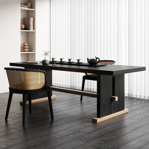 实木阳台茶桌2024新款高端泡茶意式极简高级感茶台家用茶室大板桌