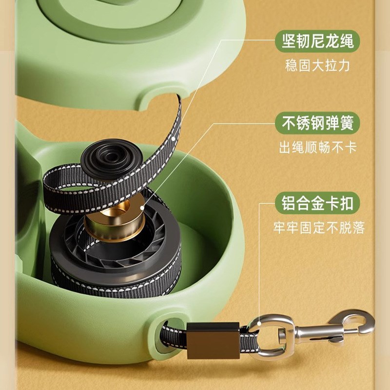 狗狗牵引绳自动伸缩防爆冲反光绳泰迪比熊柯基中小型犬外出遛狗绳