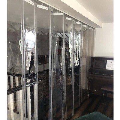 滑动软门帘推拉移动透明门帘pvc可折叠空调帘防风隔断防尘保暖帘