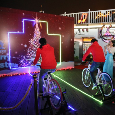 单车发电活动特制多模式LED灯带逐渐亮起流水效果炫彩跑马全彩12V