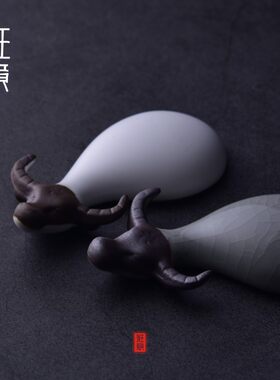 班意茶宠摆件 功夫茶具茶盘配件茶道哥窑汝窑茶玩 小水牛茶道摆件