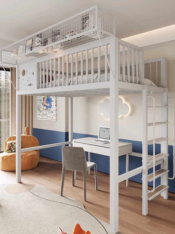 铁艺高架床公寓双层床覆式子母床高拼床阁楼床小户型儿童床高架床