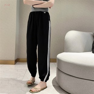 宽松防蚊裤 夏季 薄款 人造棉家居 外穿灯笼裤 女长裤 棉绸睡裤 子休闲裤