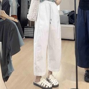 百搭显瘦高腰宽松九分裤 休闲薄款 夏季 子时尚 女 抽绳哈伦裤 气球裤