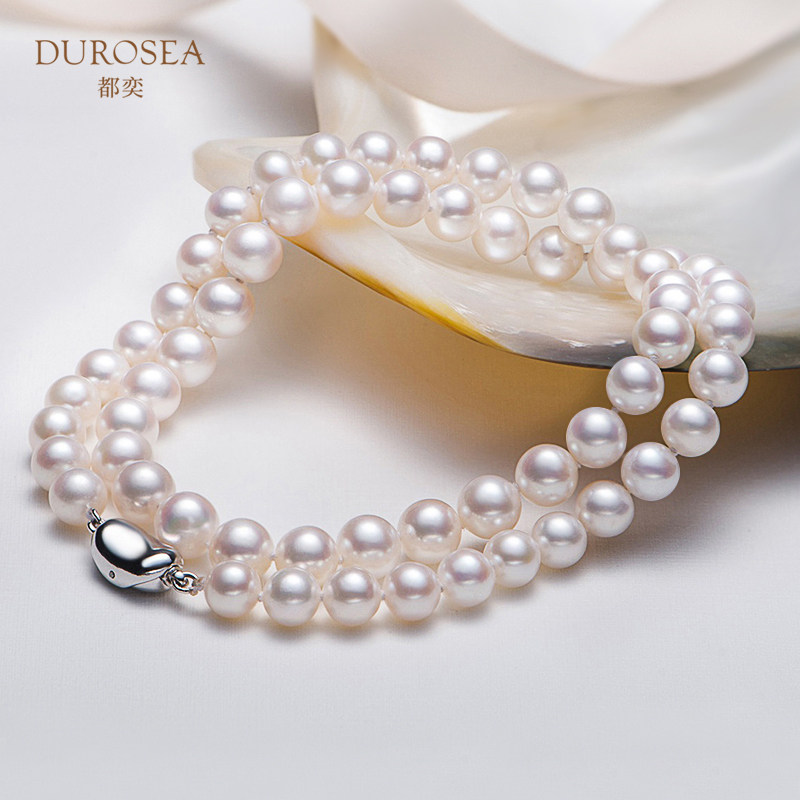 都奕【头档正圆】高品质无核淡水珍珠项链经典颈链妈妈生日礼物