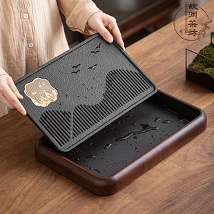茶台茶具沥水干泡台泡茶托盘2025年新款 茶盘家用办公室小型储水式