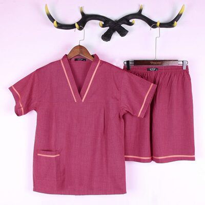 汗蒸服服洗浴会所足浴睡衣桑拿苎麻高档纯色纯棉中心女温泉按摩男