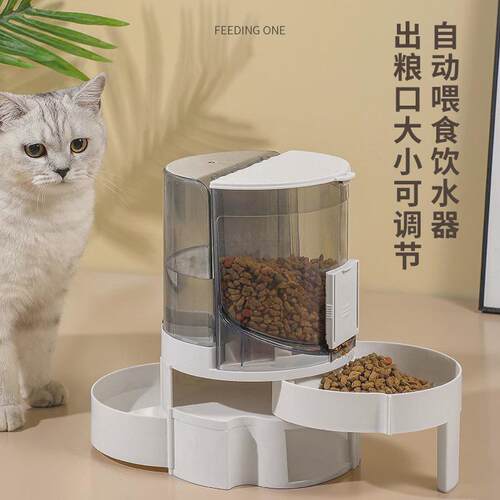 猫食盆猫碗猫咪自动饮水机喂食器二一狗碗双碗护颈碗宠物用品