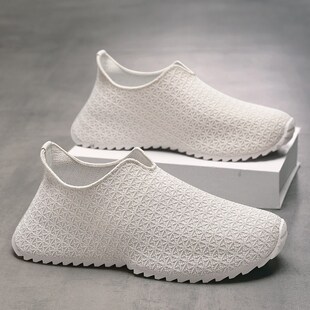 一脚蹬透气布鞋 新款 大码 旅游鞋 袜子男鞋 内增高小众运动鞋 2025夏季