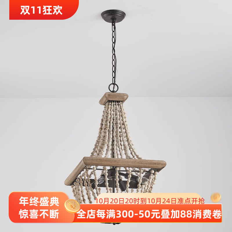 法式别墅复式客厅吊灯 复古风田园餐厅灯设计师温馨浪漫卧室主灯