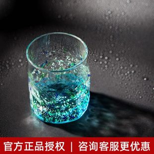 耐热茶杯无铅玻璃杯 进口日本水野硝子夜光玻璃杯手工创意水杯日式