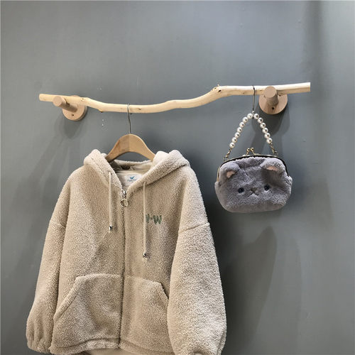 上墙展示架树枝挂衣杆陈列衣架墙上置衣架壁挂童装货架
