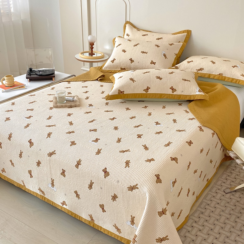 天丝森氧棉AB双面高端夹棉床盖单件四季通用2023新款床单三件套夏