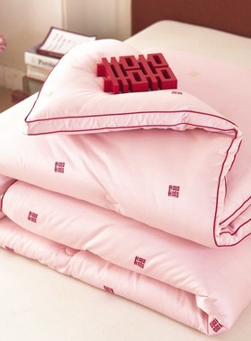 轻奢红色结婚被子喜被纯棉禾素被芯新婚提花喜字婚被冬被加厚保暖