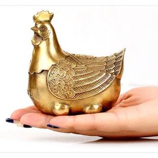 全黄铜鸡摆件母鸡金蛋鸡家居装饰铜鸡工艺礼品摆饰摆设乔迁新居礼