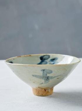 柴窑厂货景德镇仿古瓷器 复古民国风格 青花文字斗笠碗 茶碗饭碗