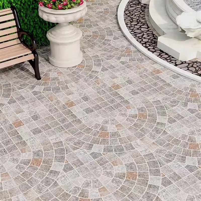 户外拼花地铺石庭院600600地砖民宿院子别墅花园露台防滑仿古瓷砖