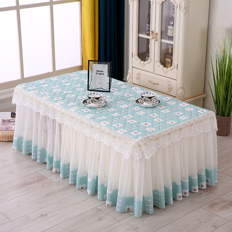 简约现代茶几桌布长方形客厅茶几罩套蕾丝床头电视柜盖巾布艺全包