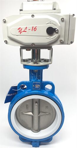 D971F-16QB7电动蝶阀DN40-DN300电动对夹式304阀板四氟软密封蝶阀
