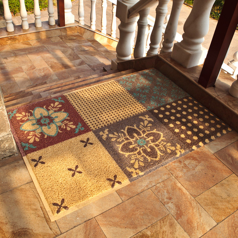 丝圈彩喷进门入户地垫门垫家用地毯门厅入户门口欢迎光临防滑脚垫