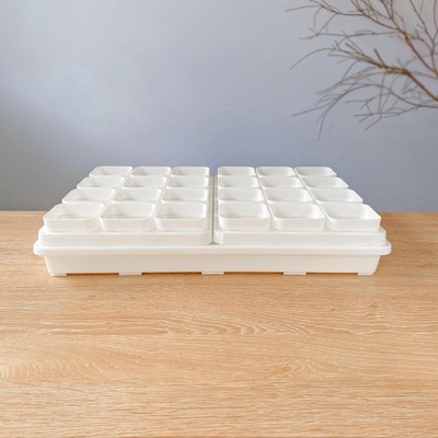 镂空12格托架适用于6cm口径多肉花盆混5口塑料托盘小白方依然园艺