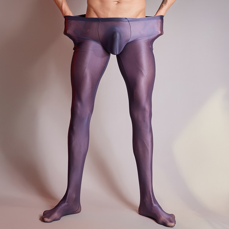 男生紧身油亮丝滑连裤袜塑性美腿袜黑色加档袜子超薄弹力袜打底袜