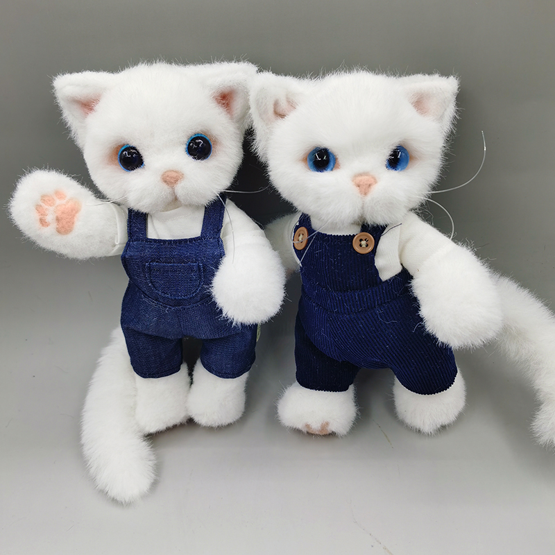 南姐手工 缝制毛海布艺 猫咪关节娃娃 玩偶diy材料包 定制成品