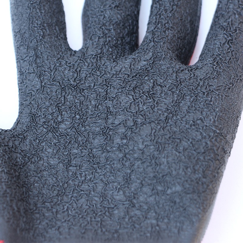 12付包邮左右手380-1尼龙乳胶皱纹手套挂胶劳保手套 耐磨防滑手套