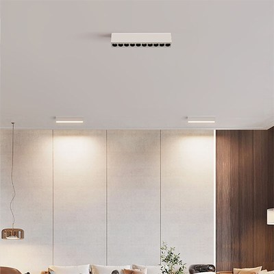 射灯led灯超薄长条吸顶天花灯明装家用无主过道客厅明装筒灯射灯